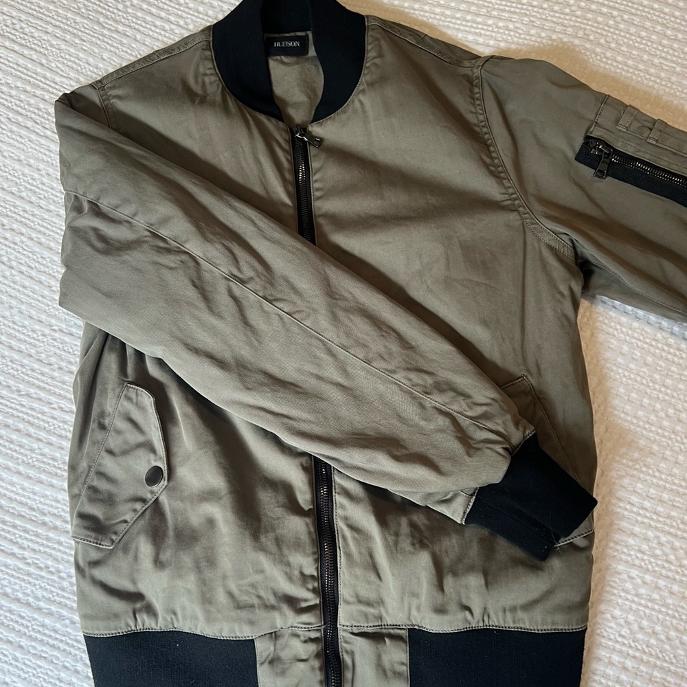 Hudson Jeans Bomber Jacket in Trooper Green Size Small